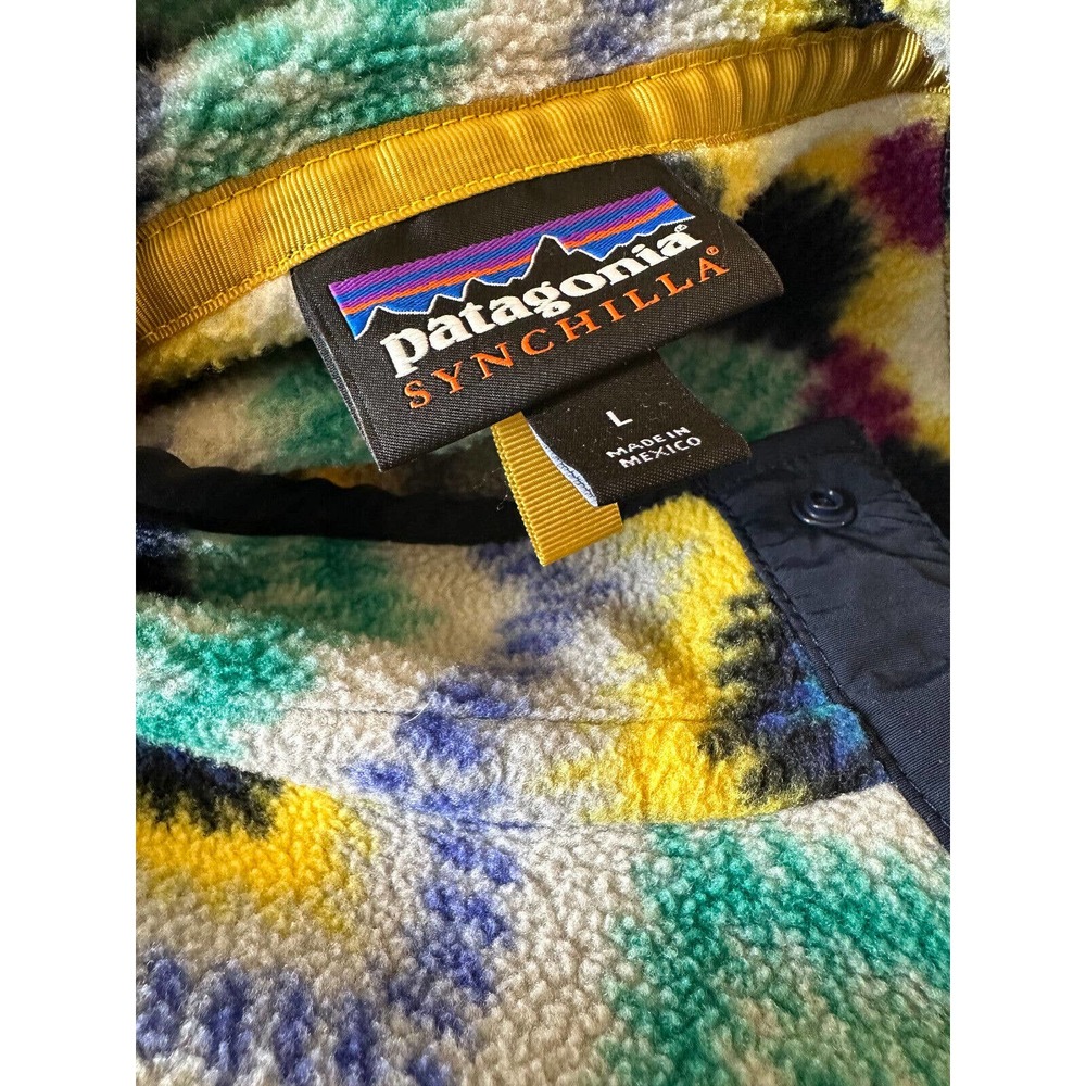 Patagonia Lightweight Synchilla Snap-T Fleece Pullover Timber Twist Aztec Size L - Picture 5 of 12